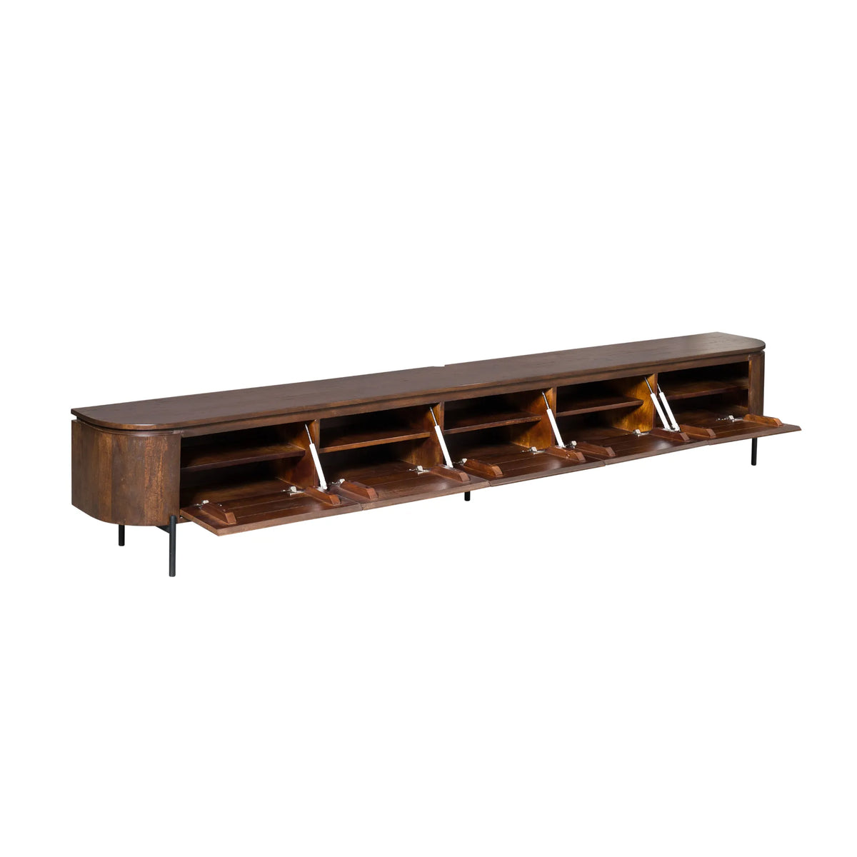 Floating TV Cabinet - Mango Wood, Five Doors, Wall Mounted - Excellent | Starfurn