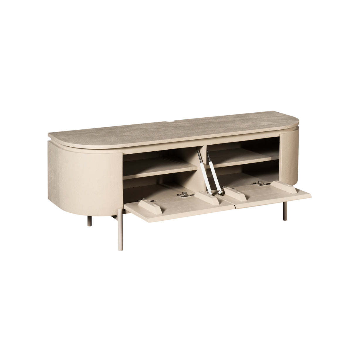 TV Unit – Mango Wood, Sand Color, Floating Design – Excellent | Starfurn