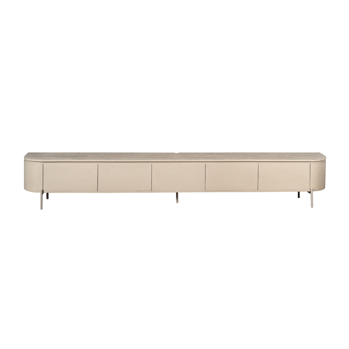 TV-Möbel - Mangoholz Sand, Schwebendes Design, Fünf Türen, 280 cm – Excellent | Starfurn