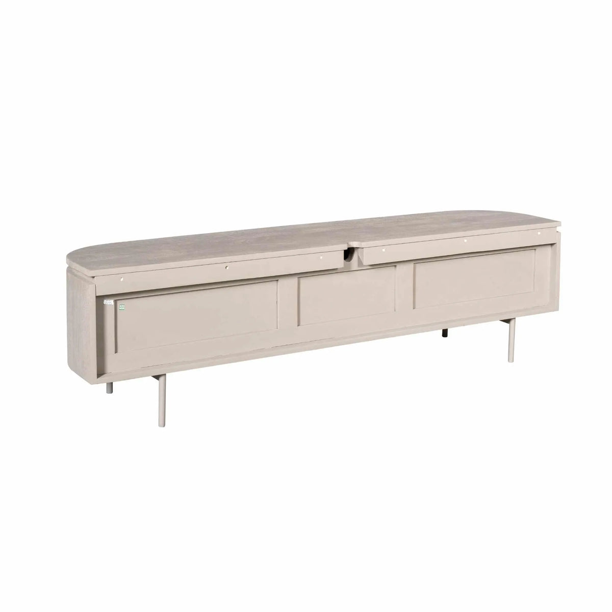 TV Furniture – Mango Wood, Taupe Finish, Wall/Floor, Storage Doors – Excellent | Starfurn