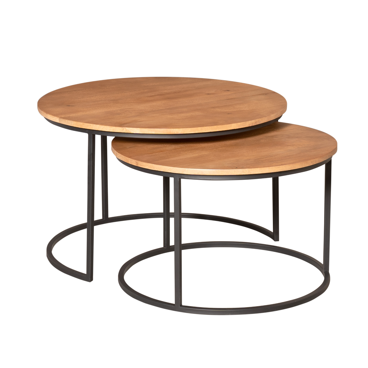 Couchtisch – Mangoholz, Metallgestell, 2er-Set – Madison | Starfurn