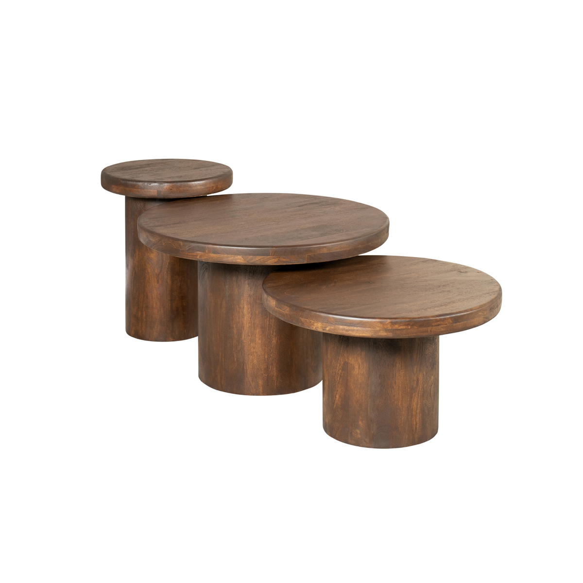 Couchtisch - Mangoholz Braun, Runde Form, Vielseitiges Design, 70 cm – Maya | Starfurn