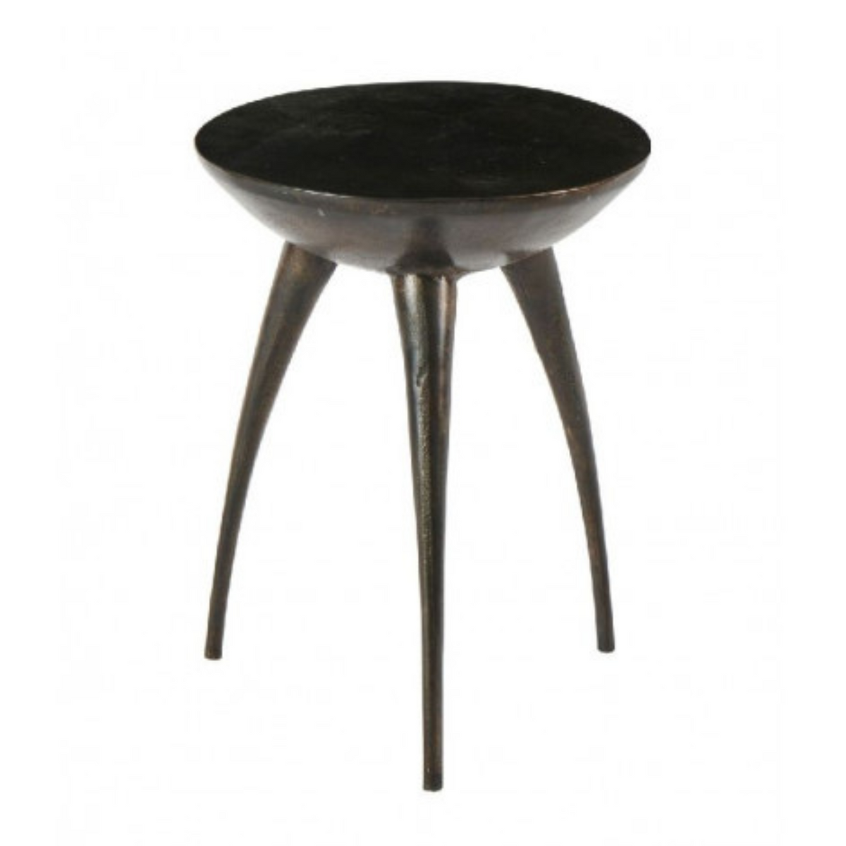 Coffee table – Black Aluminum, Round Shape, Three-Leg Base – Elze | Starfurn