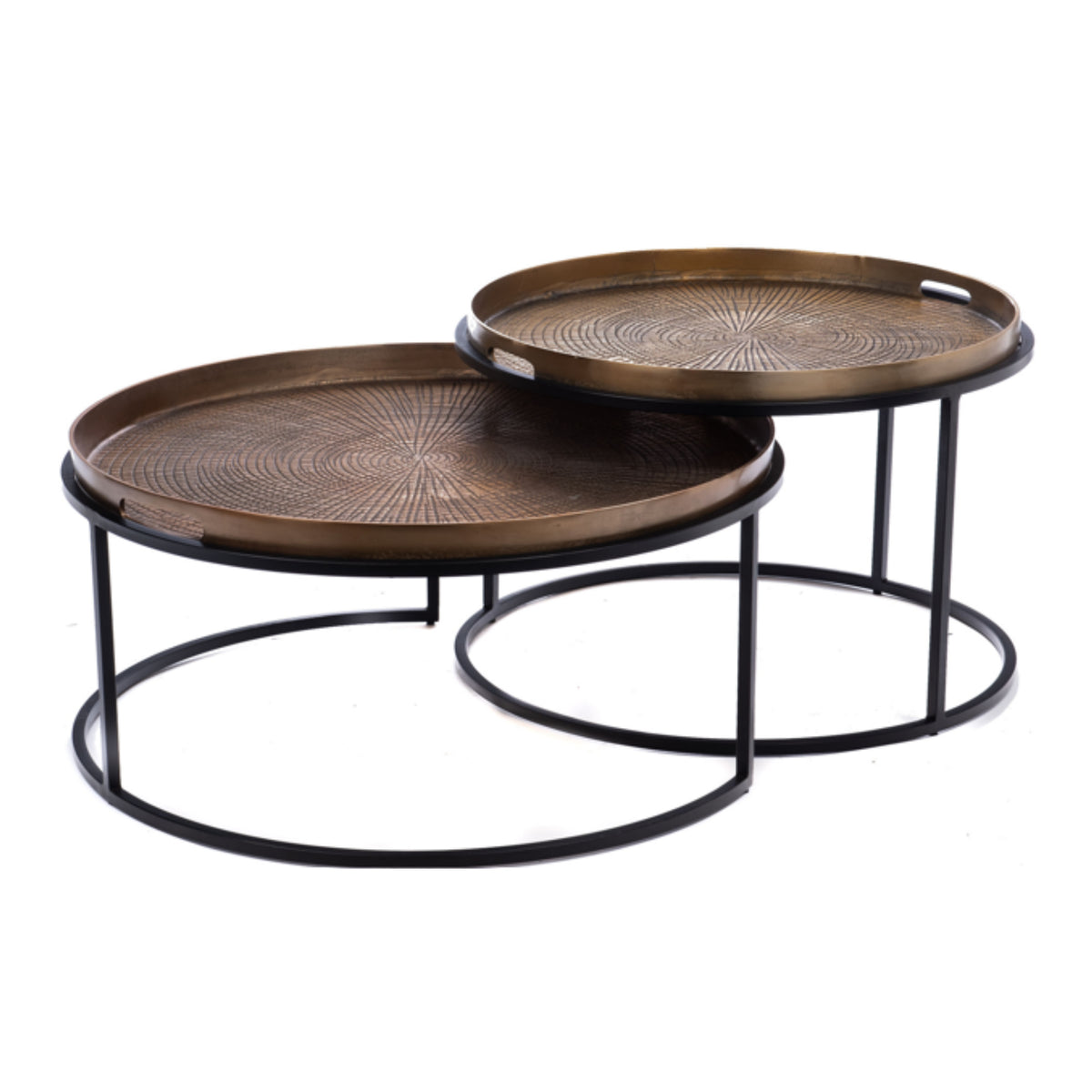 Coffee table – aluminum top, copper color, set of 2 – Julie | Starfurn