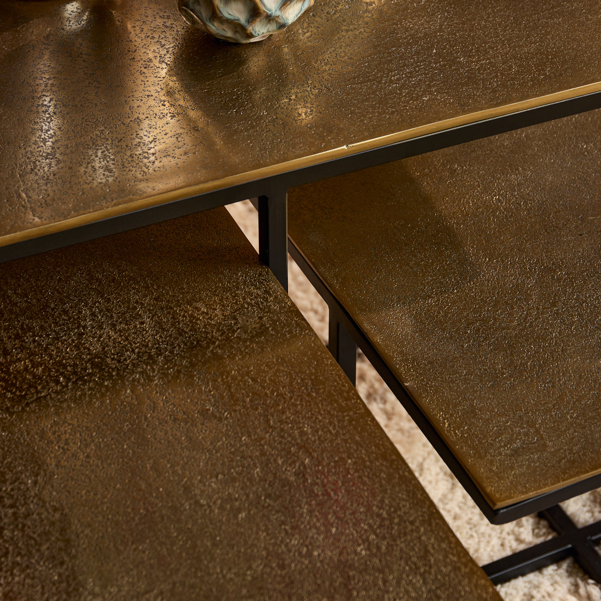 Coffee Table – Aluminum, Metal Frame, Set of 3 – Joelle | Starfurn