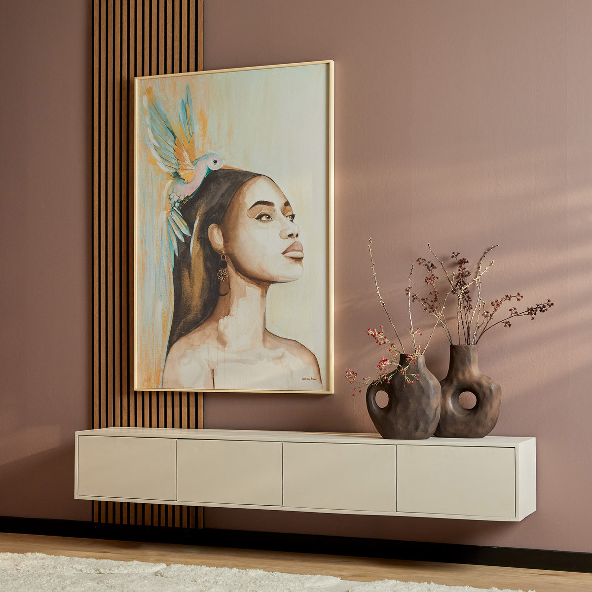 TV Möbel – Massivholz, Grifflos Design, Push Open, Sand Finish – Vision | Starfurn