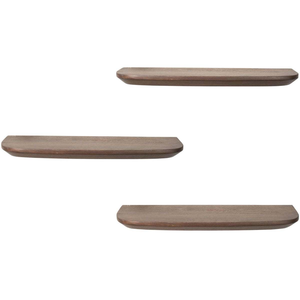 Wall Shelf – Brown Mango Wood, Modern Design, Set of 3 – Gusta | Starfurn
