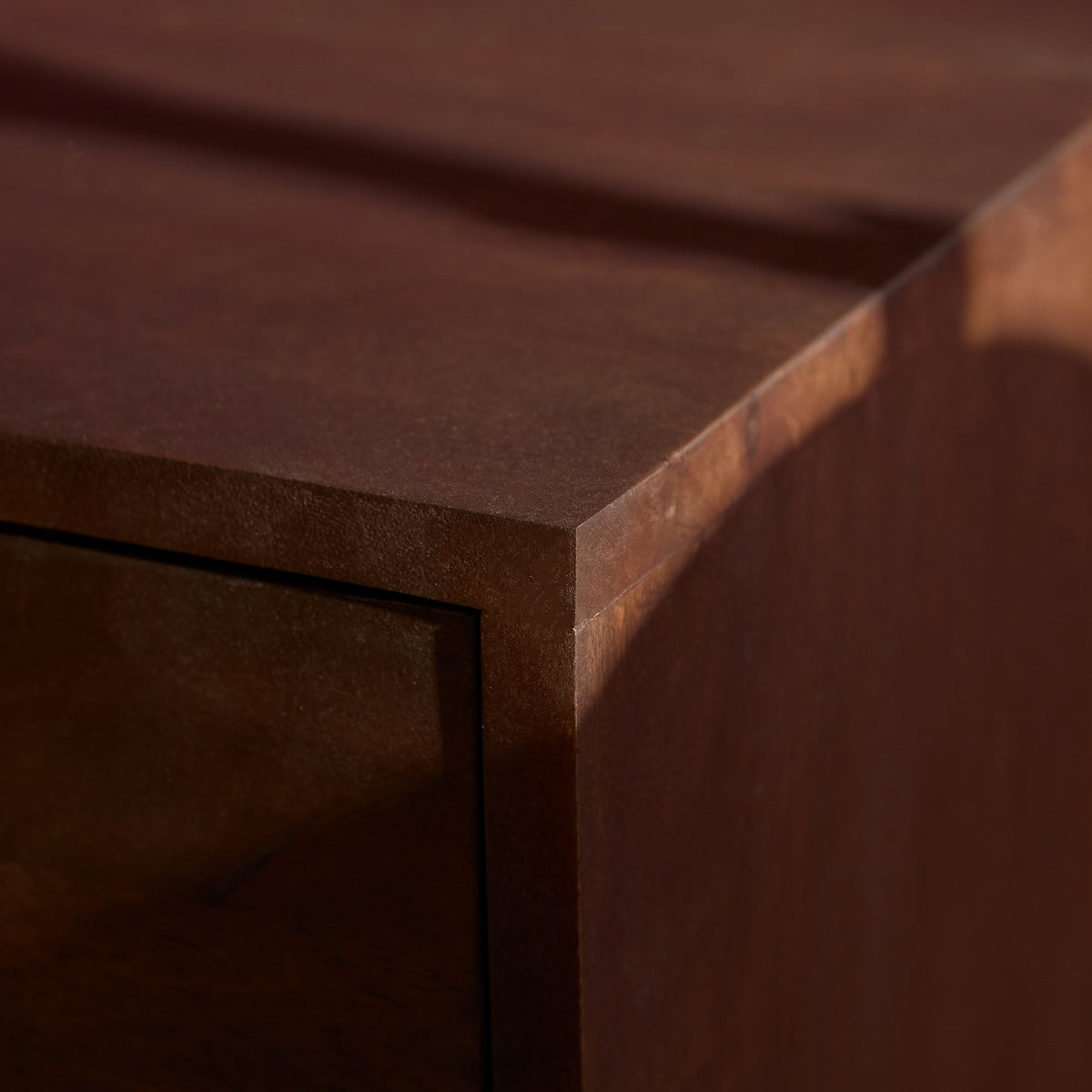 TV Möbel – Braun Mangoholz, Wandmontage Design, Grifflose Türen, 120 cm - Vision | Starfurn
