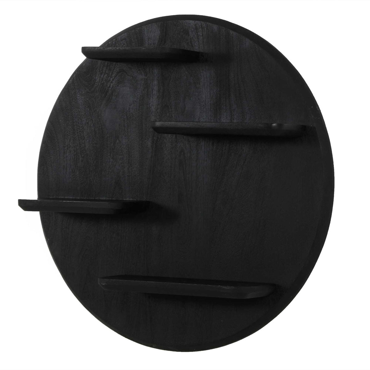 Wall Shelf – Mango Wood Construction, Black Finish, Wall Mount Design – Lena | Starfurn