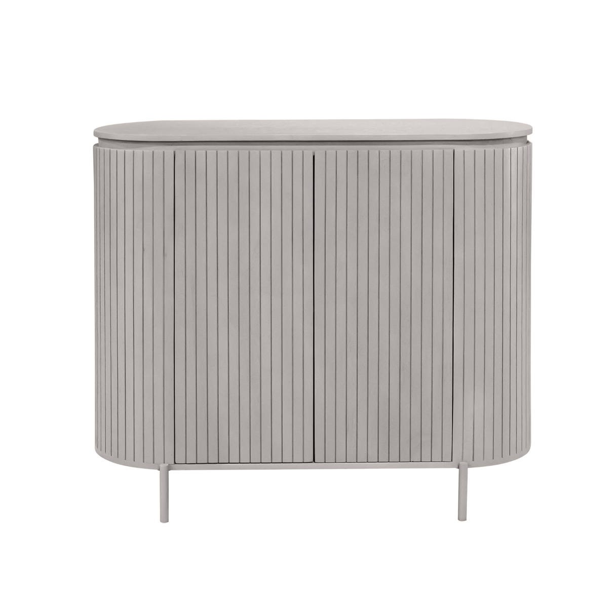 Cabinet – Taupe finish, Vertical slats, Mango wood – Solana | Starfurn