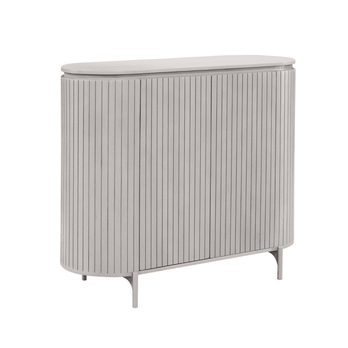 Cabinet – Taupe finish, Vertical slats, Mango wood – Solana | Starfurn