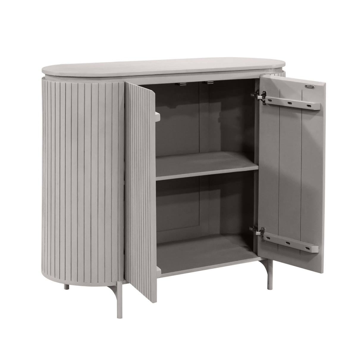 Cabinet – Taupe finish, Vertical slats, Mango wood – Solana | Starfurn