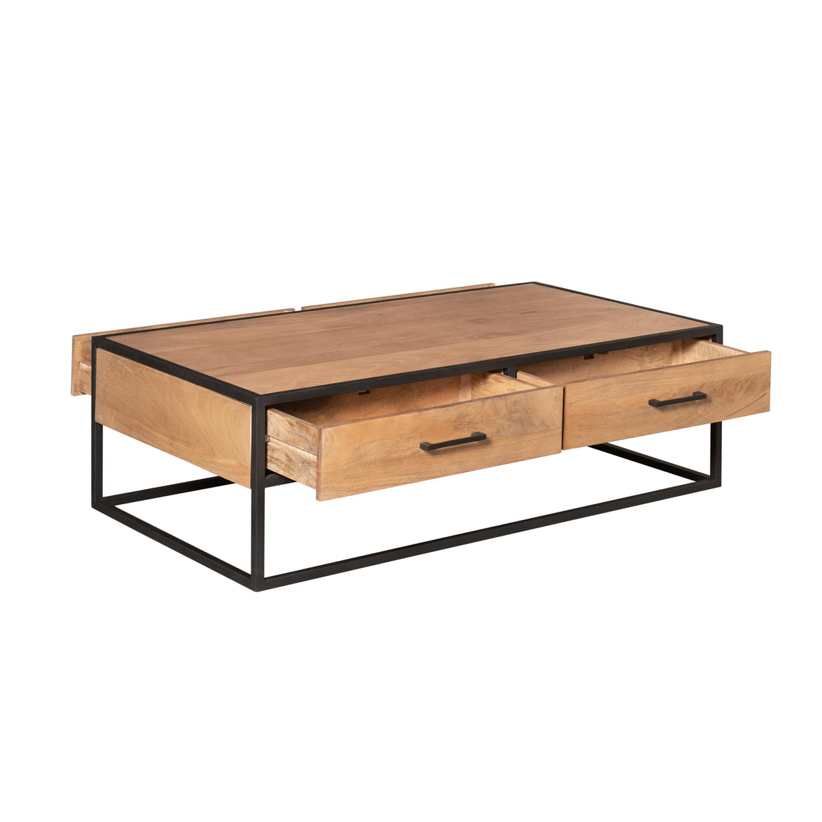 Coffee Table – Rectangular Design, Mango Wood, Drawers – Dakota | Starfurn