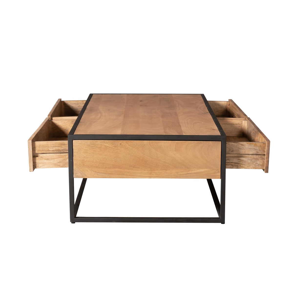 Coffee Table – Rectangular Design, Mango Wood, Drawers – Dakota | Starfurn