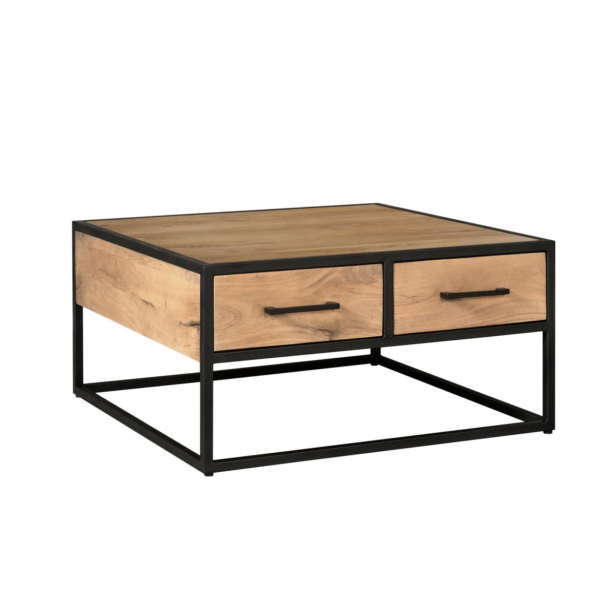 Coffee Table - Mango Wood, Black Metal, Natural Finish - Dakota | Starfurn