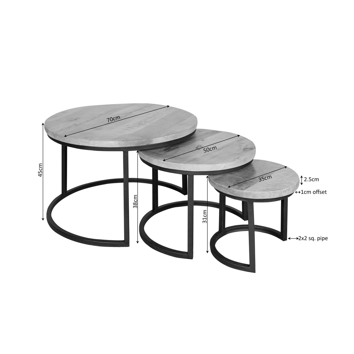Couchtisch – Natürliche Oberfläche, Mangoholz Material, Modernes Design - Dakota | Starfurn