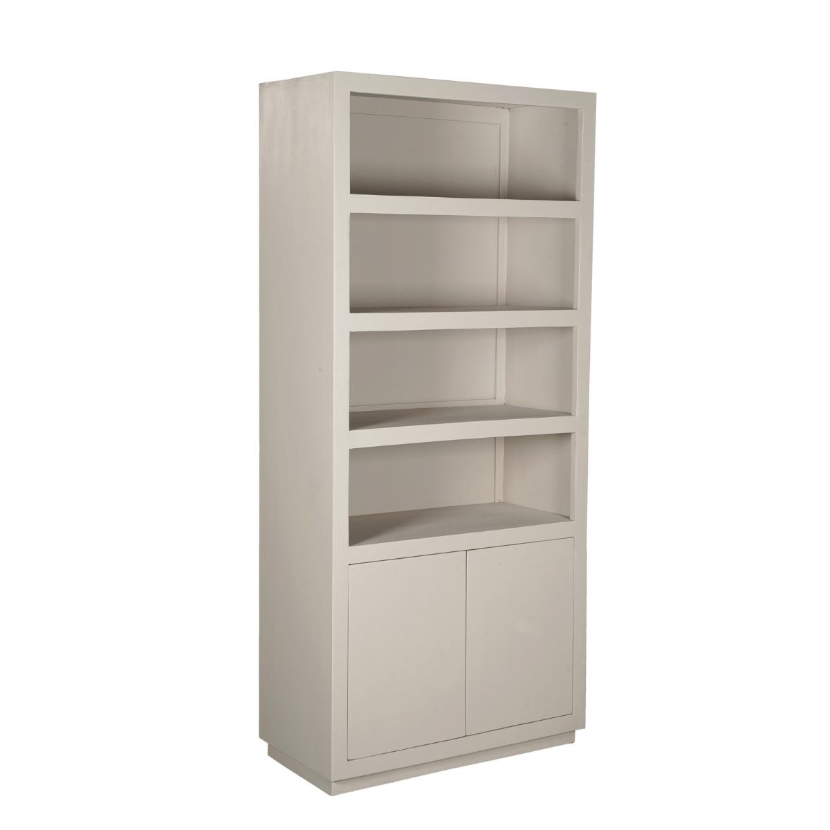 Bücherregal – Mangoholz, Sand-Finish, Offene Regalfächer, Push-to-Open Türen – Brussel | Starfurn