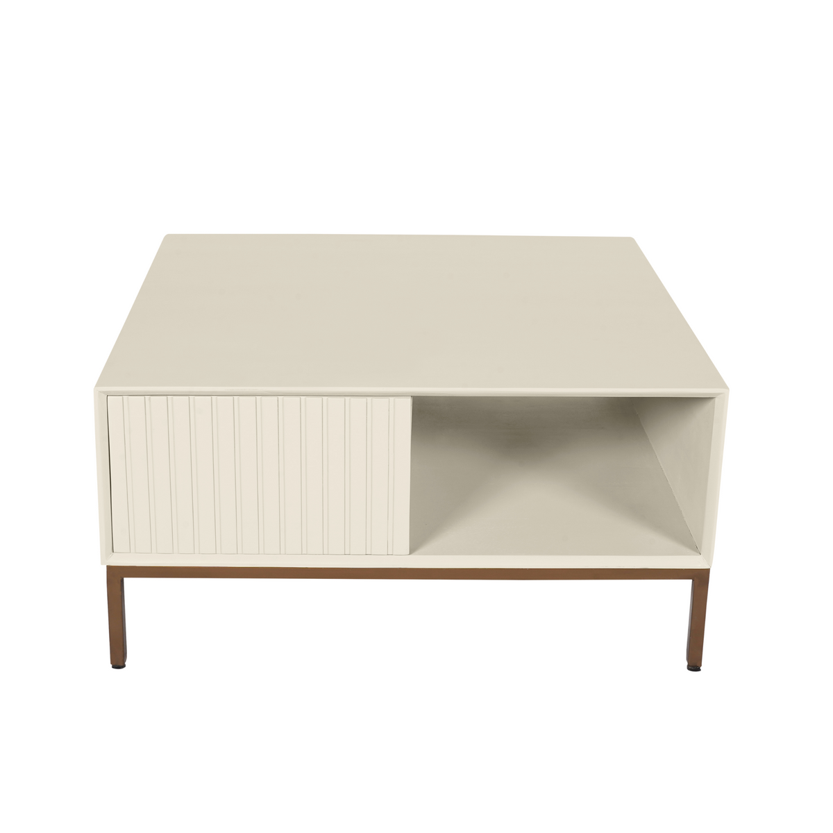 Coffee Table – Mango Wood Tabletop, Metal Frame, Square Shape – Madison | Starfurn