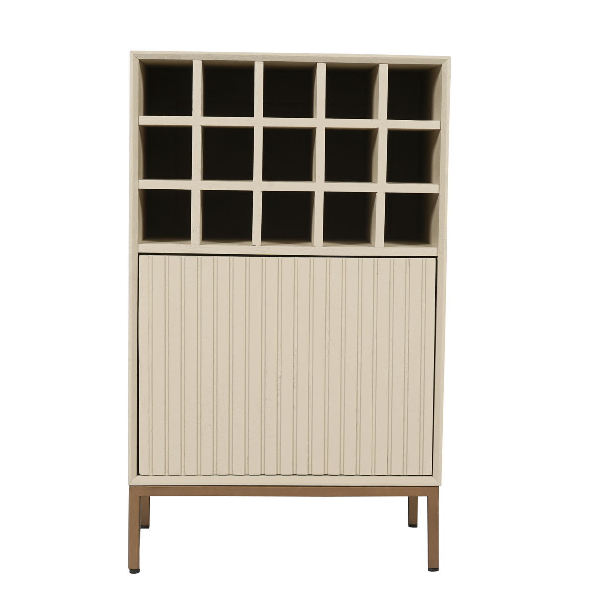 Wine Cabinet – Mango Wood Construction, Metal Frame, Bottle Storage – Madison | Starfurn
