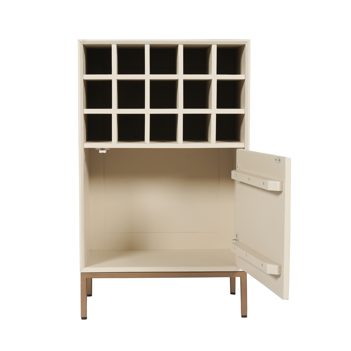 Wine Cabinet – Mango Wood Construction, Metal Frame, Bottle Storage – Madison | Starfurn