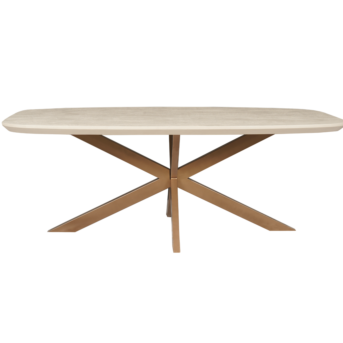 Dining Table - Danish Oval, Mango Wood, Bronze Frame - Madison | Starfurn