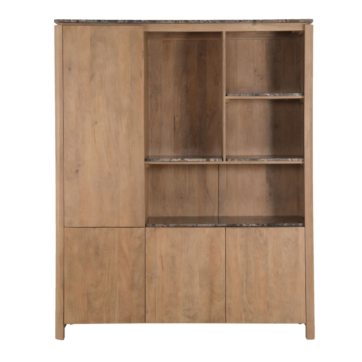 Bücherregal – FSC Massives Mangoholz, Natur Finish, Offenes XL Regalsystem, XL - Dallas | Starfurn