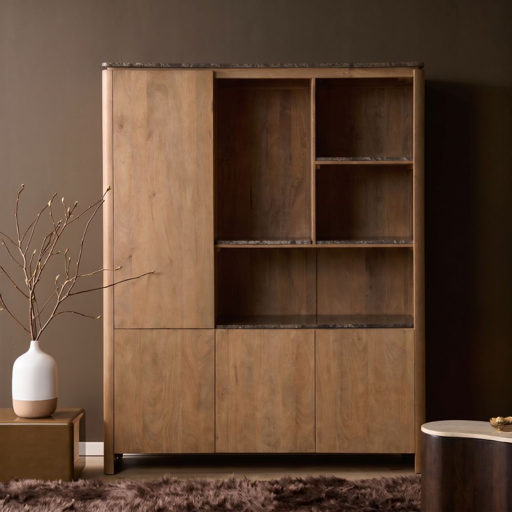 Bücherregal – FSC Massives Mangoholz, Natur Finish, Offenes XL Regalsystem, XL - Dallas | Starfurn