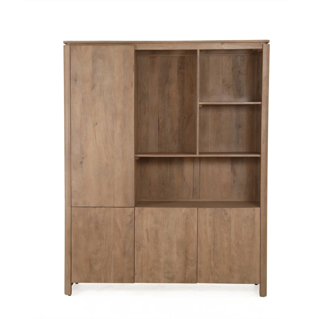 Bücherregal – FSC Massives Mangoholz, Natur Finish, Offenes XL Regalsystem, XL - Dallas | Starfurn