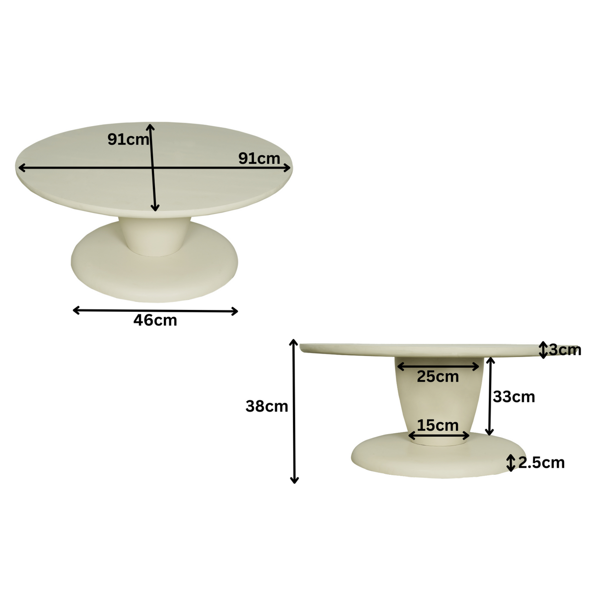 Coffee Table – Mango Wood Body, Sand-Colored Finish, Sculptural Design – Mabel | Starfurn