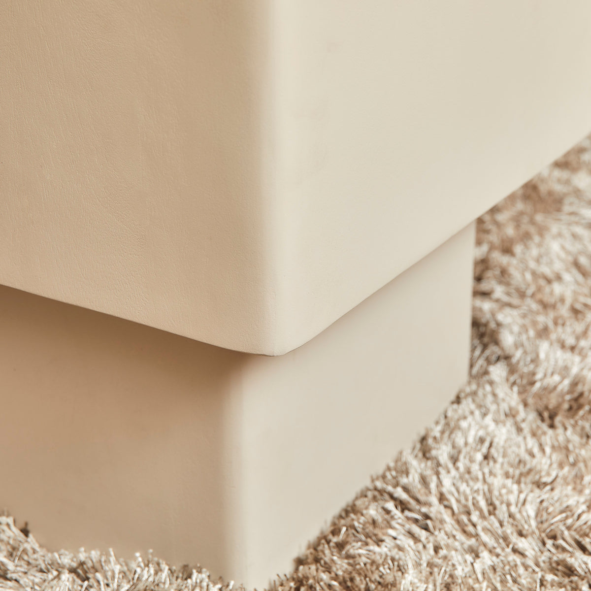 Coffee Table – Mango Wood, Sand Color, Stacked Square Shape – Saya | Starfurn