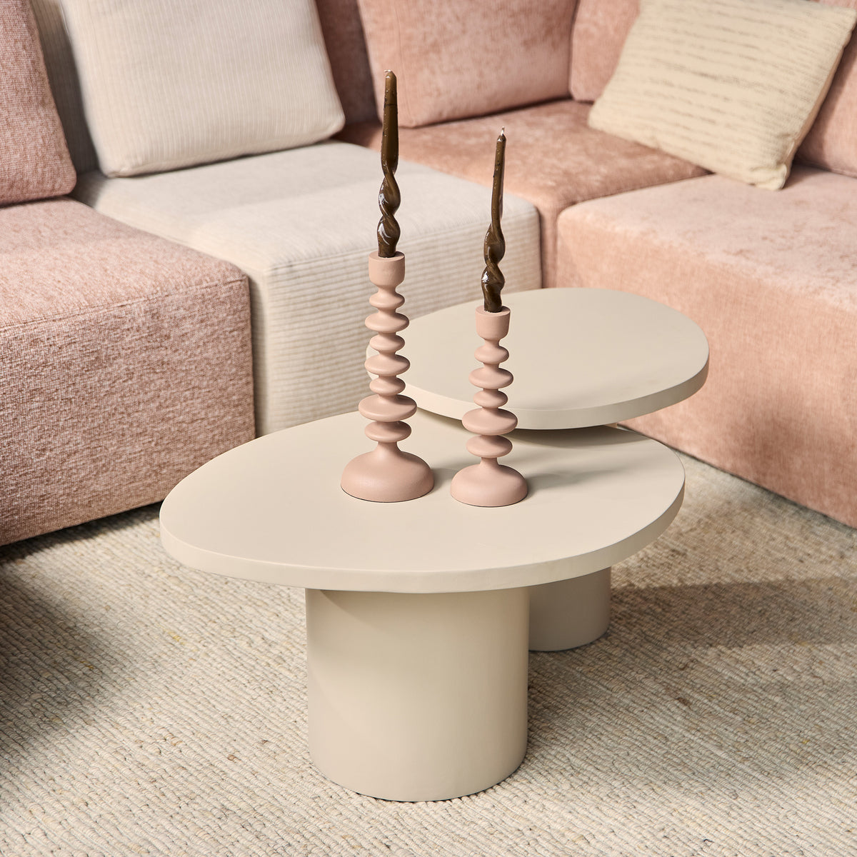Coffee Table - Sand Finish, Mango Wood, Round Shape – Mirre | Starfurn