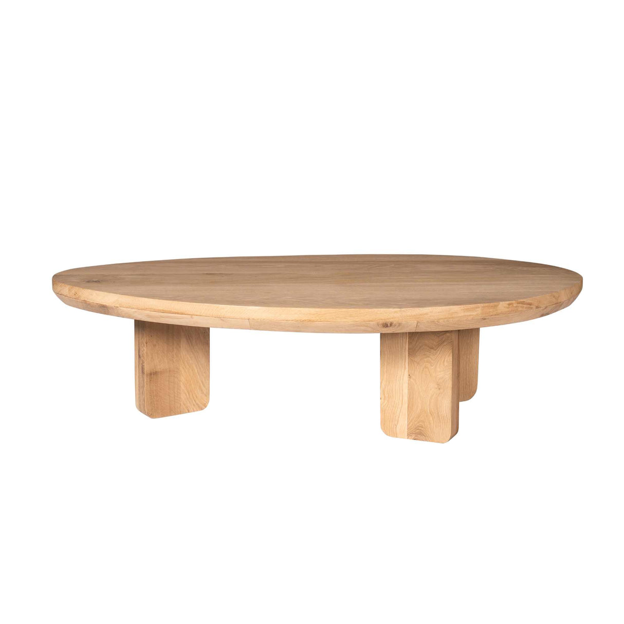 Couchtisch – Natur Eichenholz, Dreieck Form, Weiche Rundungen 130 cm – Zillah | Starfurn