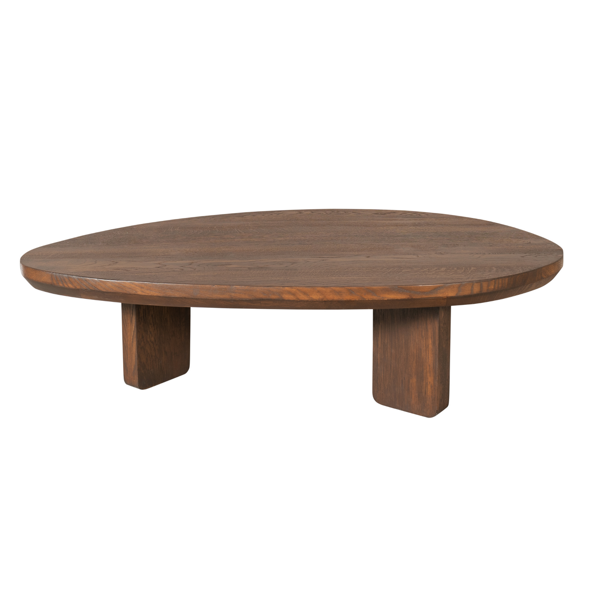 Coffee table – Triangle Design, Soft Curves, Oak Effect, Warm Oak-Brown – Zillah | Starfurn