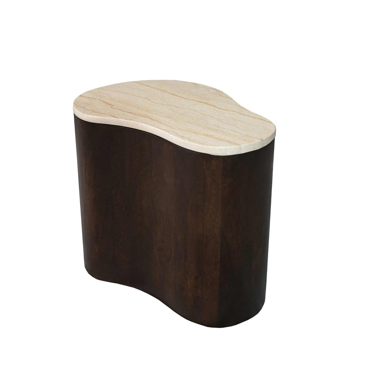 Coffee Table – Light Marble, Organic Base, Brown Tone – Lovi | Starfurn