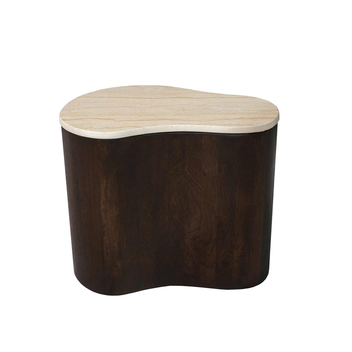 Coffee Table – Light Marble, Organic Base, Brown Tone – Lovi | Starfurn