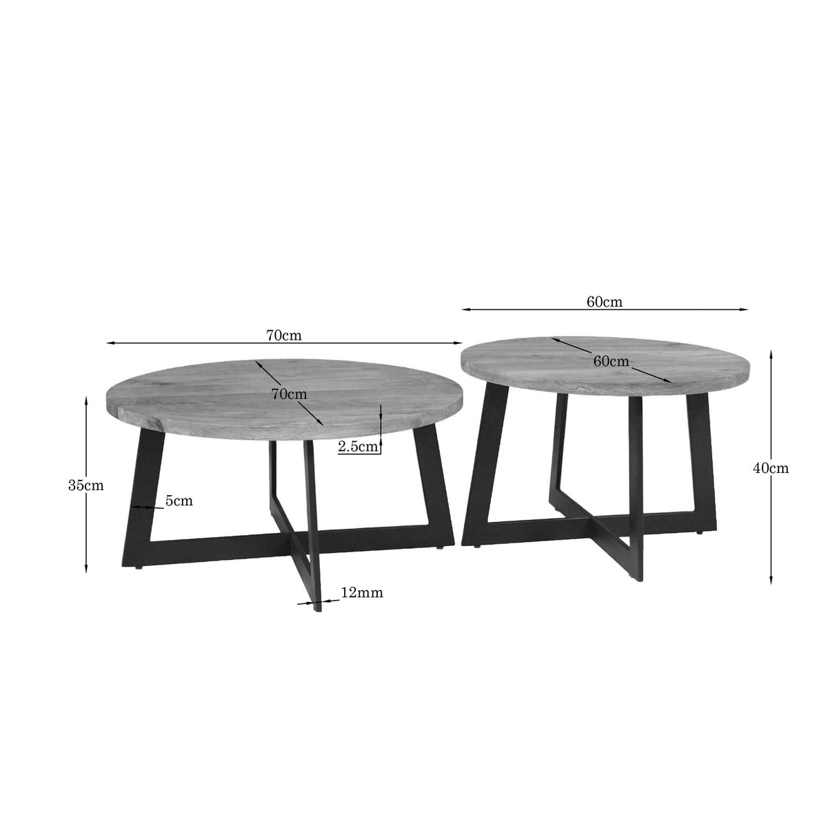 Couchtisch – Natürliche Oberfläche, Mangoholz Material, Modernes Design - Atlanta | Starfurn
