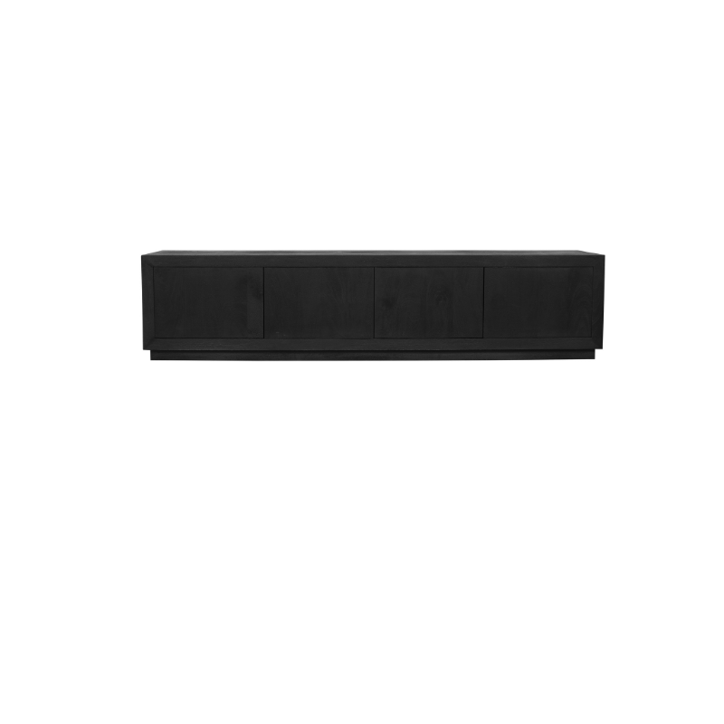 TV Unit – Black Surface, Mango Wood Material, Modern Design – Brussel | Starfurn