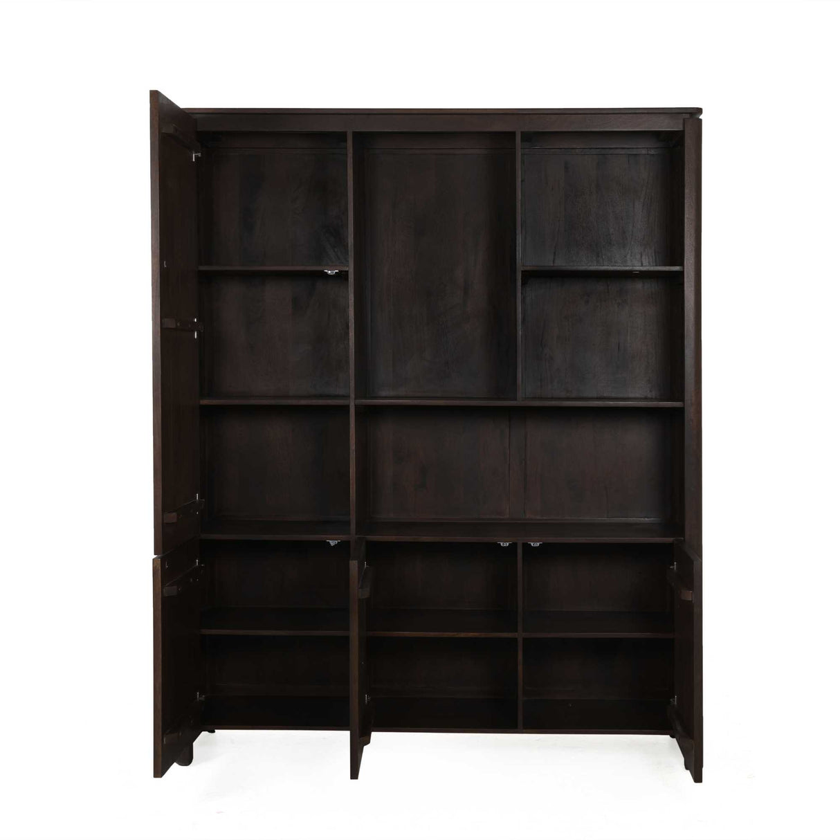 Bücherregal – Mangoholz Konstruktion, Offene Fächer, Braune Oberfläche, XL - Dallas | Starfurn