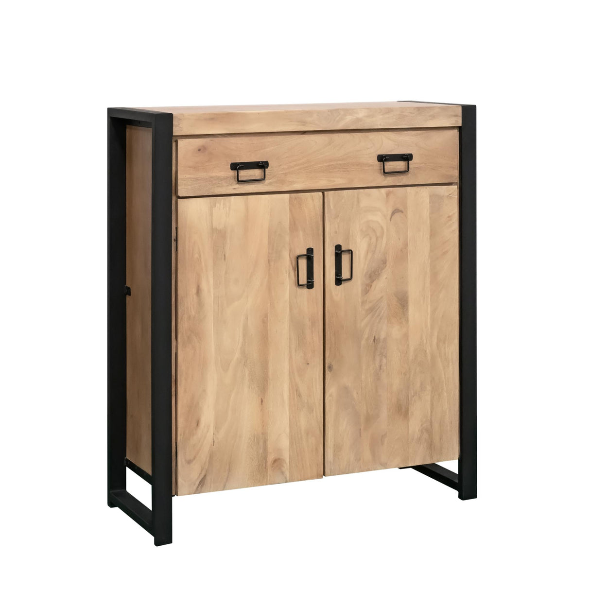 Flurschrank – Mangoholz, Schwarzmetall, Naturfinish – Britt | Starfurn