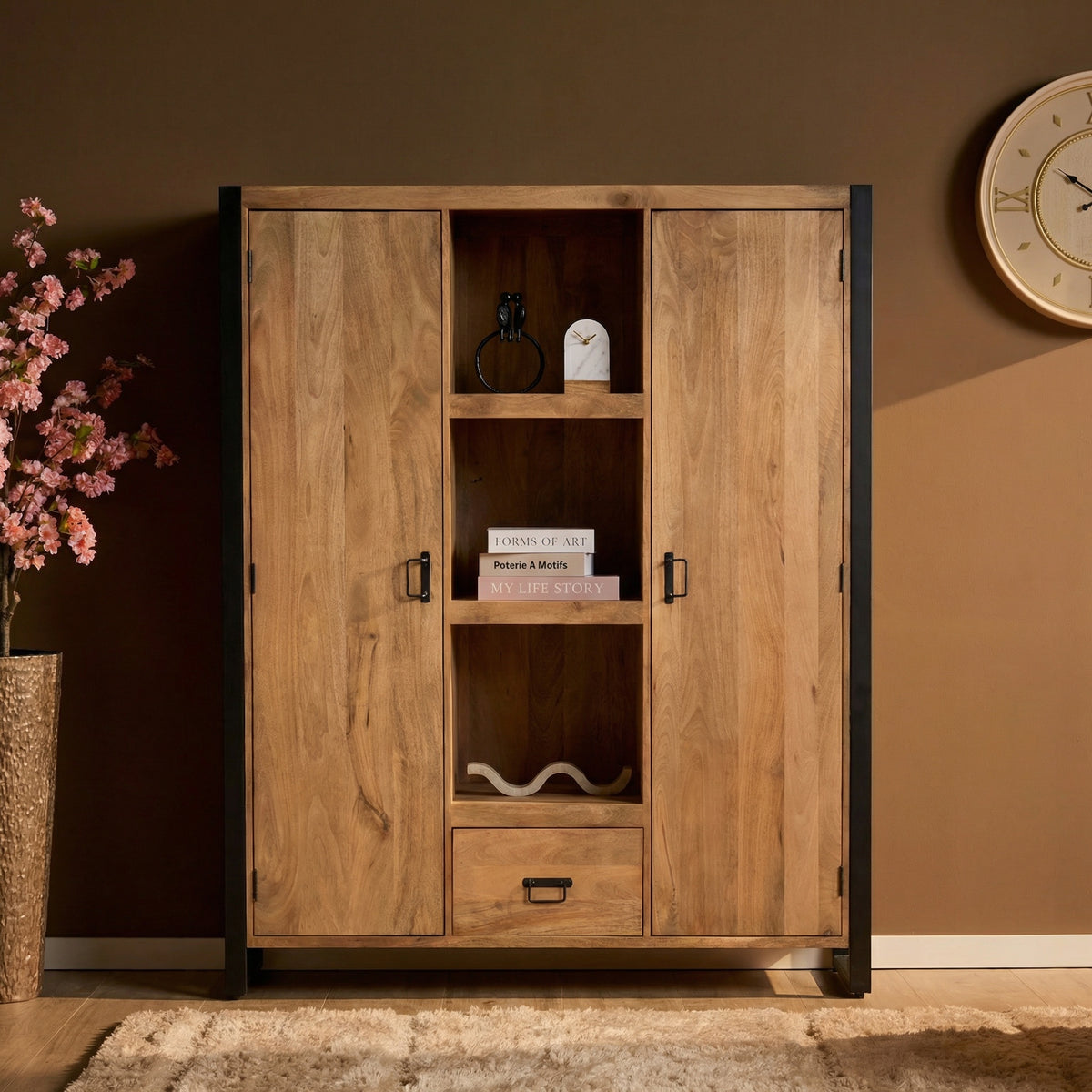 Bookshelf – Modern Design, Natural Color, Mango Wood – Britt | Starfurn