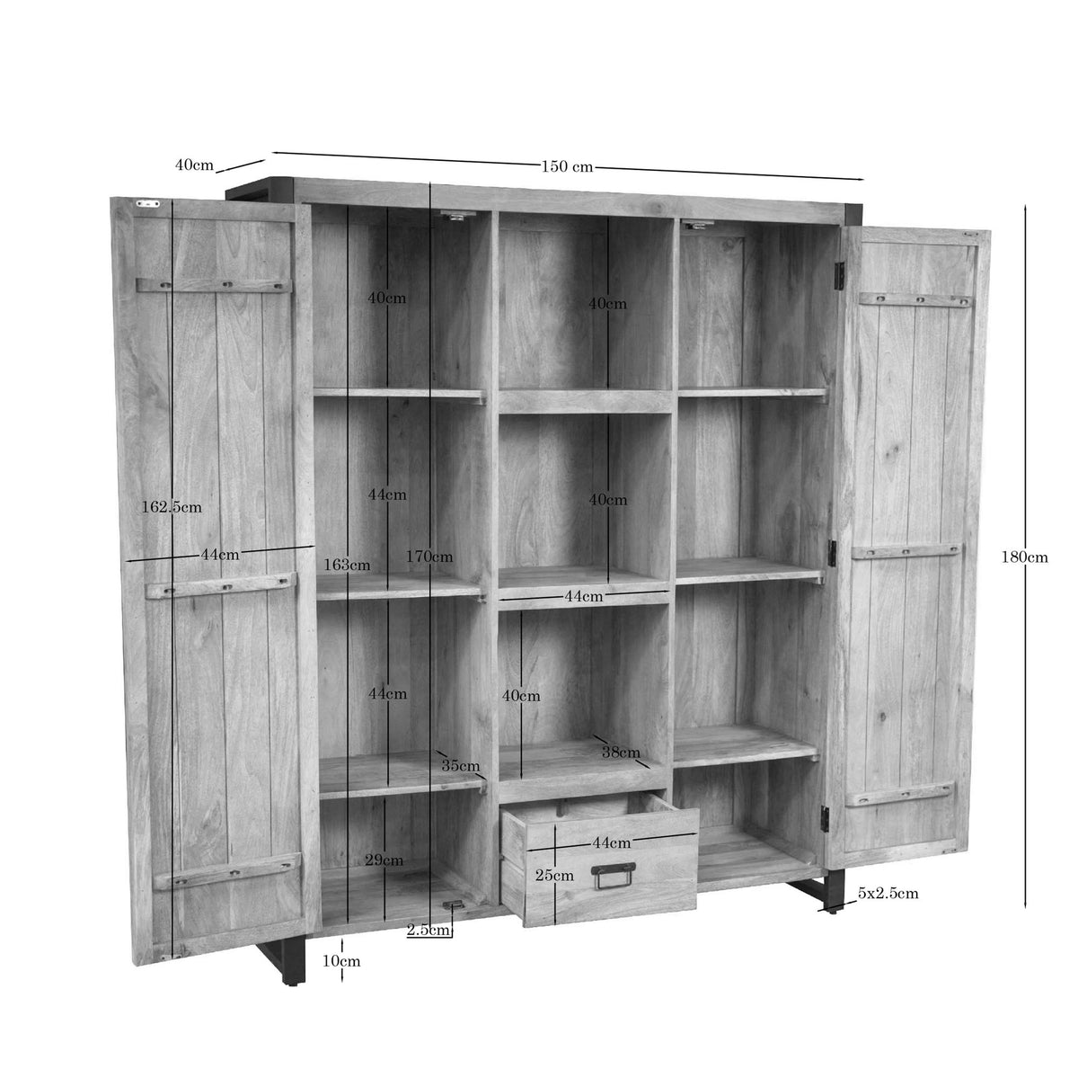 Bookshelf – Modern Design, Natural Color, Mango Wood – Britt | Starfurn