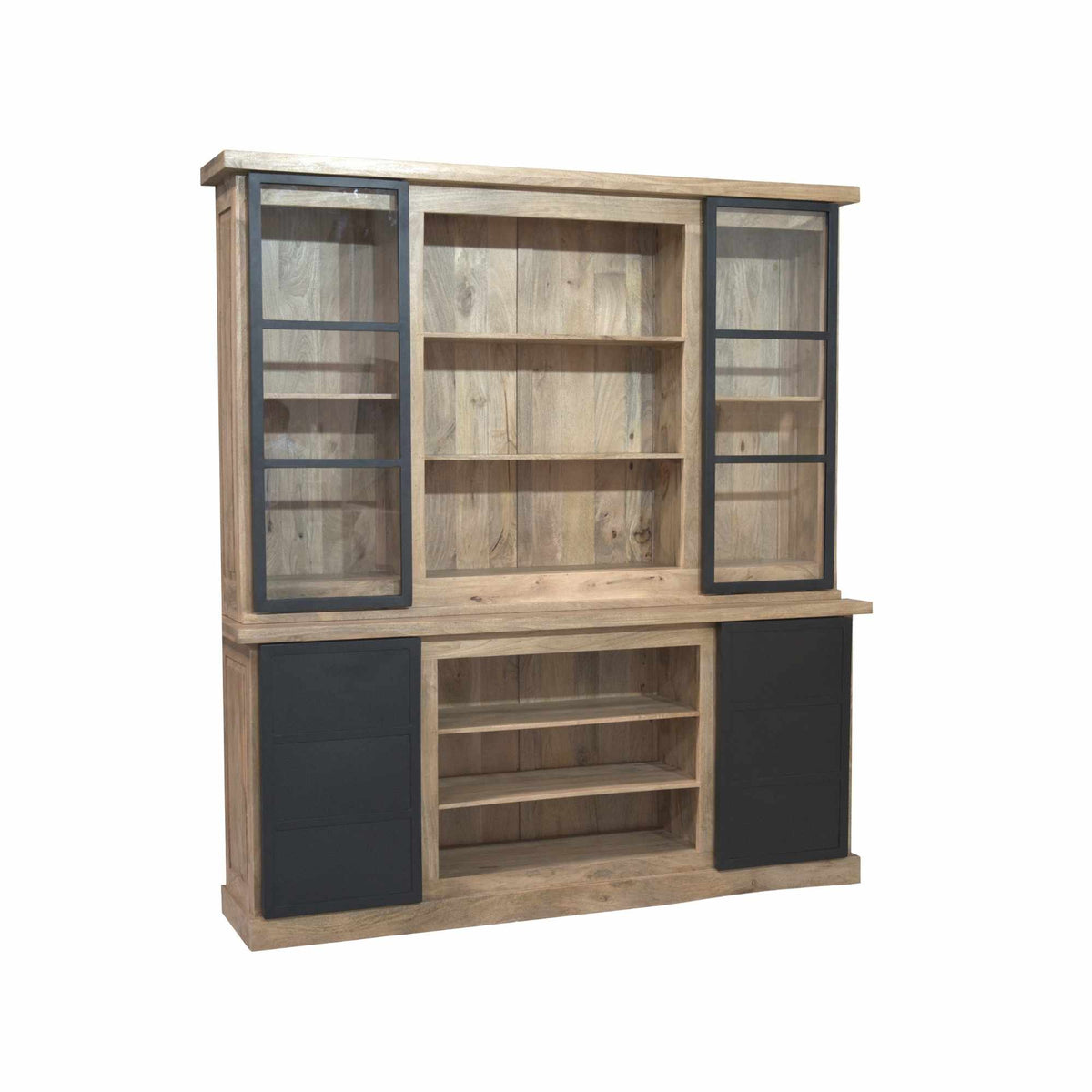 Display Cabinet – Mango Wood Construction, Metal Frame, Modern Design – Noa | Starfurn