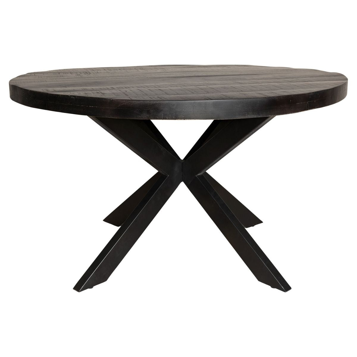 Esszimmertisch – Mangoholz Material, Metallgestell, Rund Design, 150 cm - Denver | Starfurn