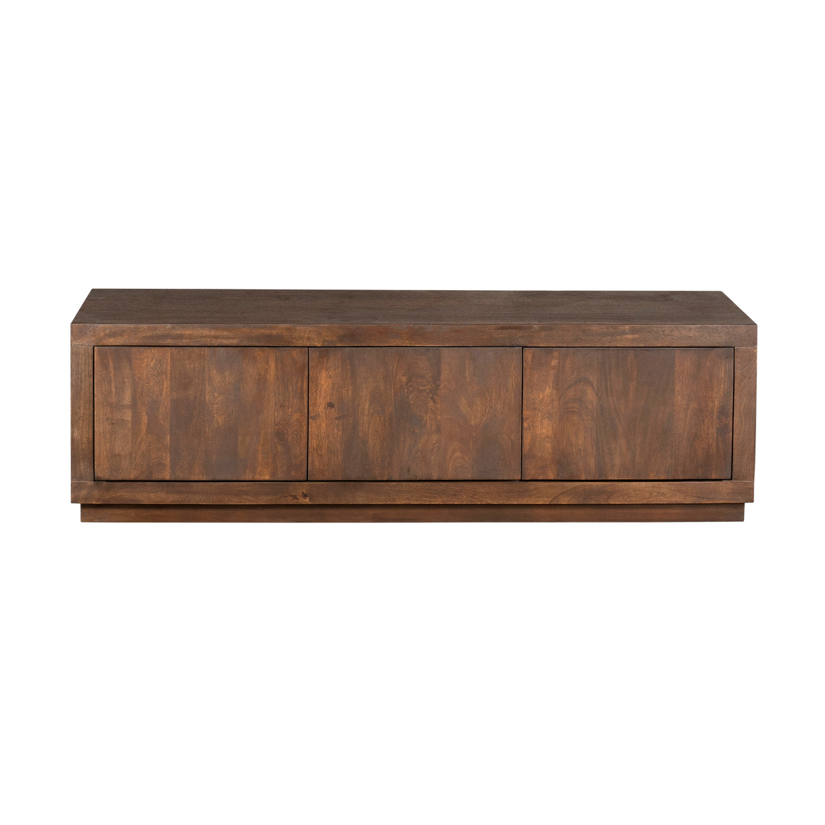 TV Units – Mango Wood Material, Brown Finish, Handleless Design – Brussel | Starfurn