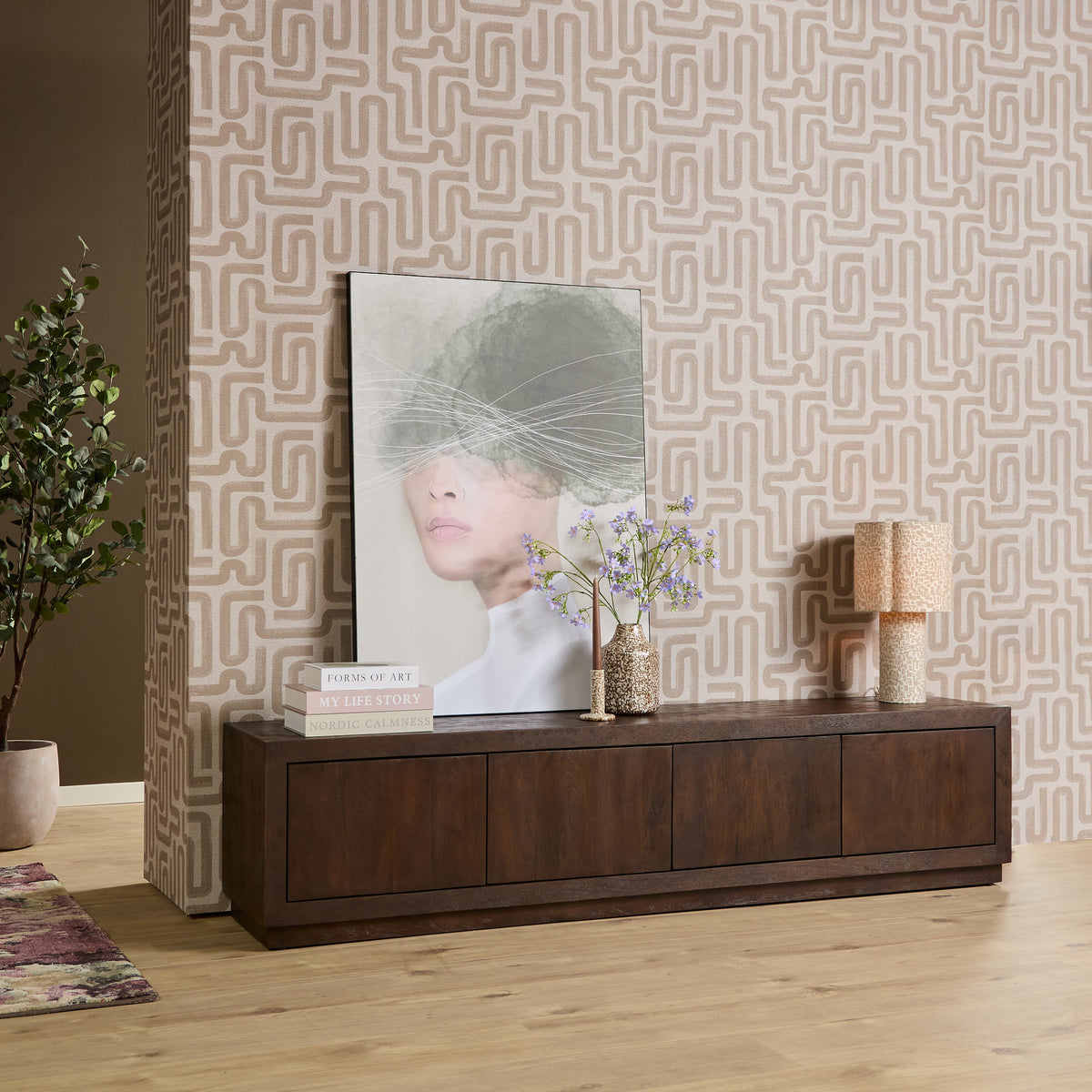 TV Unit – Mango Wood, Modern Design, Ample Storage – Brussels | Starfurn
