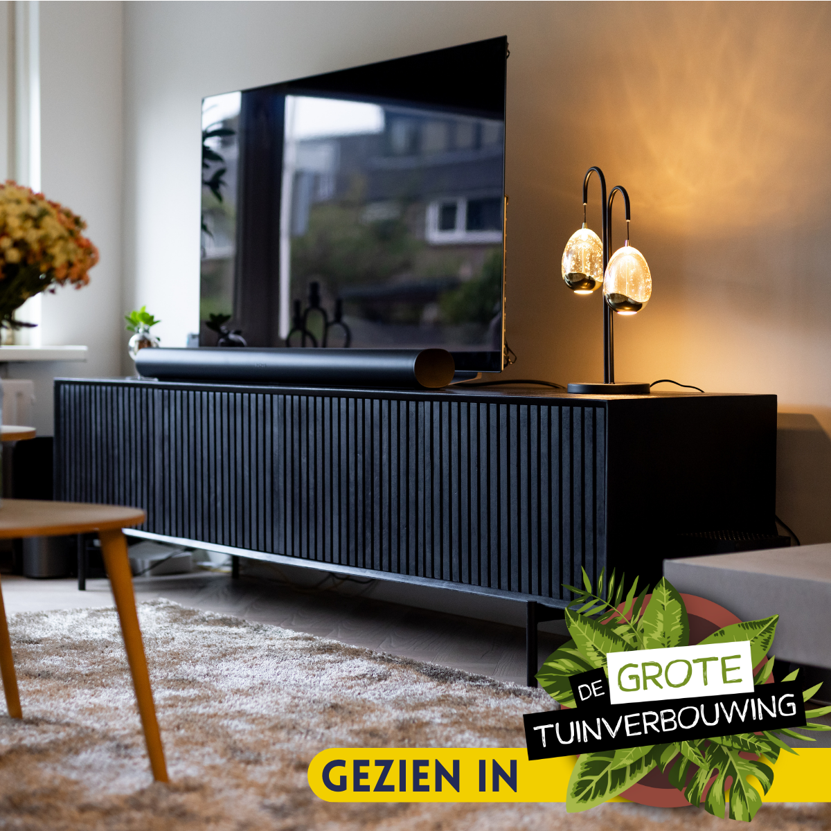TV Furniture – Mango Wood, Black Metal, Slat Front – Madison | Starfurn