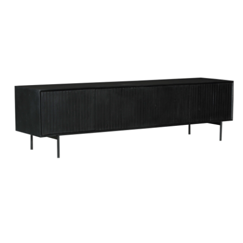 TV Furniture – Mango Wood, Black Metal, Slat Front – Madison | Starfurn