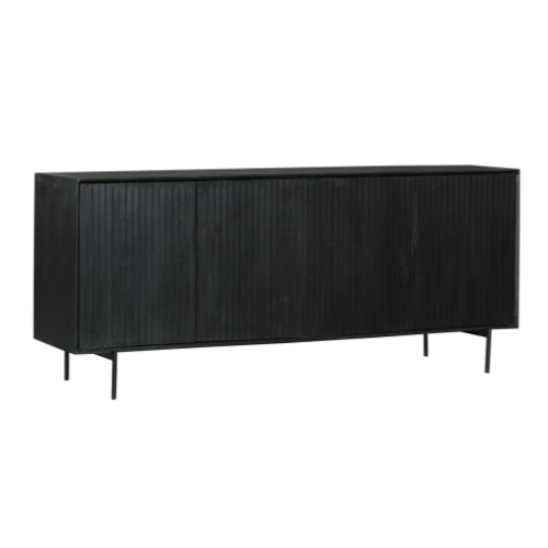 Sideboard – Mango Wood, Vertical Slatted Front, Metal Frame – Madison | Starfurn