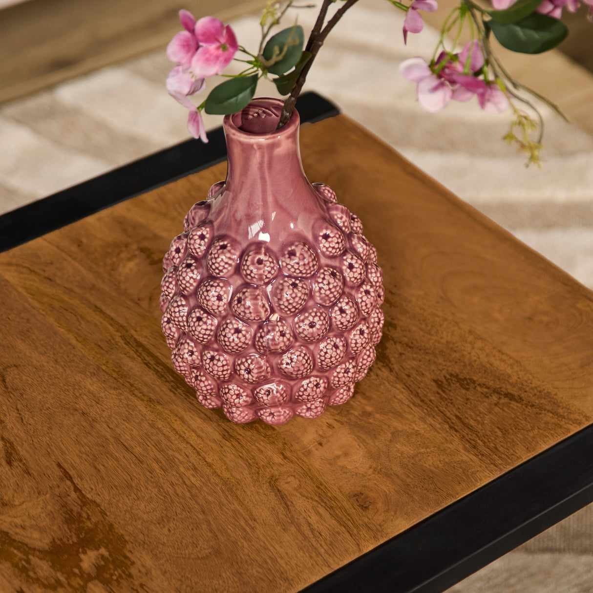 Side table – Modern design, natural color, mango wood and metal – Boaz | Starfurn