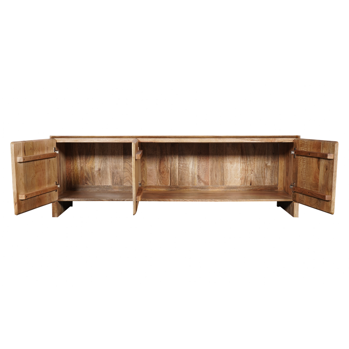 TV-Möbel - Mangoholz Natur, Minimalistisches Design, Drei Türen, 150 cm – Tense | Starfurn